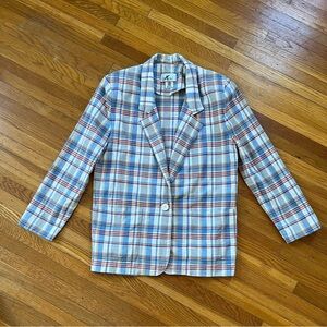 Vintage Plaid Cotton Blazer
